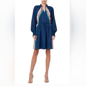 Stylish Navy Blue with Stripes Women's Dress